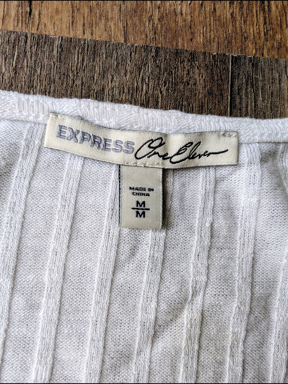 Express Cream Ribbed Wrap-Front Crop Top - Picture 2 of 3